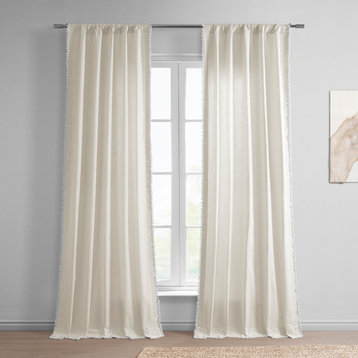 Channing Modern Hampton Textured Cotton Curtain Single Panel, 50W x 84L