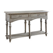 Crestview Chelsea Antiqued Gray 2-Drawer Shaped Console Table