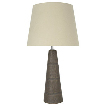 40127, 22" High Ceramic Table Lamp, Faux Wooden Grain Finish