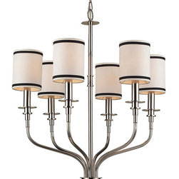 6-Light-Chandelier-In-Polished-Nickel - Chandeliers