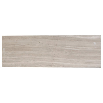 4"x12" White Oak Marble Field Tile, Honed, Set of 15