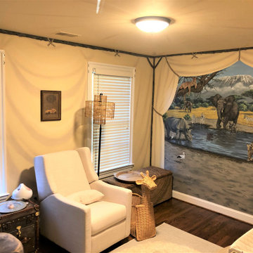 African Safari Tent Mural for a Nursery Room