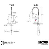 Karran Tumba Single-Handle Pull-Down Sprayer Kitchen Faucet, Chrome