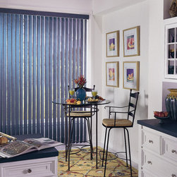 Vertical Blinds | Traditional Kitchen | Blue & White | Breakfast Nook - Vertical Blinds