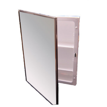 Bright Annealed Stainless Steel Framed Mirror Medicine Cabinet 16"x22"
