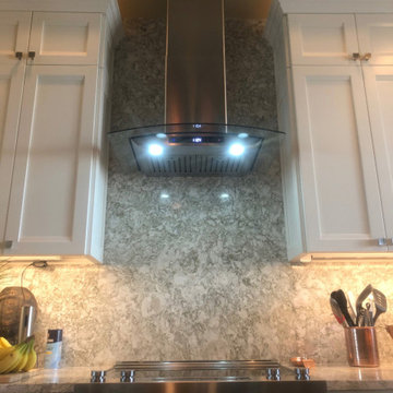 Induction cooking and low maintenance backsplash