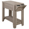 Accent Table Side End Storage Lamp Bedroom Laminate Dark Taupe