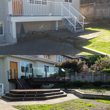 TWO-TIER DECK WITH BOTTOM OCTAGON AND WRAP-AROUND STAIRS