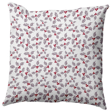 Holly Bush Indoor/Outdoor Throw Pillow, Light Purple, 20"x20"