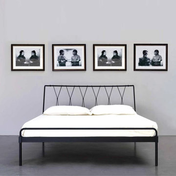Polo tubular wrought iron king size bed by Cosatto Letti