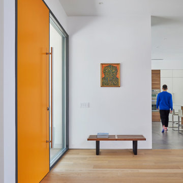 Entry Foyer with Orange Door