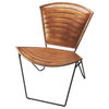 Occasional Chair Modern Contemporary Distressed Brown Leather Wrought