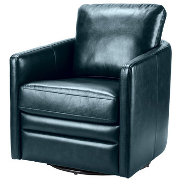 Leather 27.8" Accent Chairs, Turquoise
