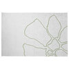Petal Lines Spring Chenille Rug, Green/White, 2'x3'