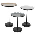 Renwil Inc - Renwil Inc TA111 Stepping Stone - 23" Small Accent Table - Add a playful pop to modern interiors with this set of three decorative accent tables. Featuring a neutral color palette of white, beige, and gray, each tabletop is coated in enamel to create a shiny surface and is supported by a cast-iron base. A decorative lip around the edge of each tabletop keeps magazines and glasses in place.  Collection: Scandinavian Casual    Country Of Origin: INDIA  Product Type: Accent TableStepping Stone 23" Small Accent Table White/Beige/Grey Powder Coated/Enamel *UL Approved: YES *Energy Star Qualified: n/a  *ADA Certified: n/a  *Number of Lights:   *Bulb Included:No *Bulb Type:No *Finish Type:White/Beige/Grey powder coated/ enamel