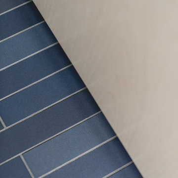 Blue floor bathroom