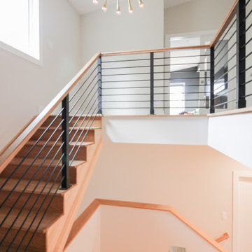 71_Modern/Neutral Hickory Stairs with Horizontal Balustrade, Bethesda MD 208177
