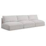 Meridian Furniture - Ease Fabric Upholstered Modular Sofa, Cream - Ease into comfort when you bring home this Ease fabric modular sofa. Designed with an uber casual vibe in mind, this plump sofa sits low to the floor, making it a simplistically perfect addition to a living room, den, game room, teen's room, or dorm room. This fun sofa is part of a modular collection, so you can add it with other items in the Ease collection for a custom arrangement.
