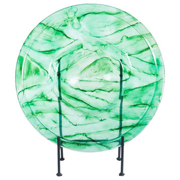Charger Plate Aquatic Emerald Acid Wash Green Metal Glass