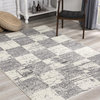 Rug Branch Contemporary Geometric White Grey Indoor Area Rug - 8'x10'