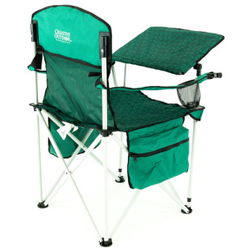 iChair Folding Wine Chair With Adjustable Table, Green Diamond
