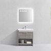 Levi 32" Bathroom Vanity With Cubby Hole, Ash Gray, Ash Gray