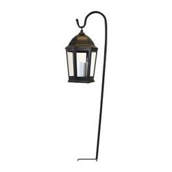 GKI/Bethlehem Lighting 12-Inch Battery-Operated LED Lantern With Shepherd Hook - Outdoor Lighting