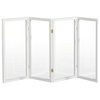 3' Tall Clear Screen, White, 4 Panel