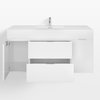 Boutique Bath Vanity, High Gloss White, 48", Single Sink, Wall Mount