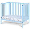 Suite Bebe Palmer Contemporary Wood Mini Crib with Mattress Pad in Baby Blue