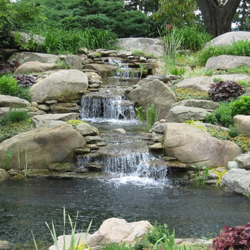Waterfall and koi pond