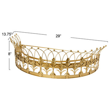 Decorative Metal Curtain or Canopy Crown, Gold Finish