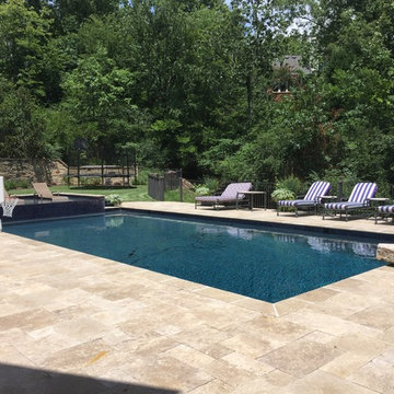 Vestavia, AL - Gunite Pool with Raised Tanning & Jumping Rock