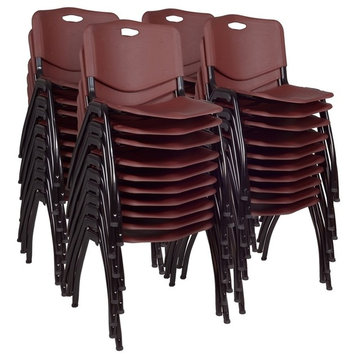 M' Stack Chair, 40 pack, Burgundy