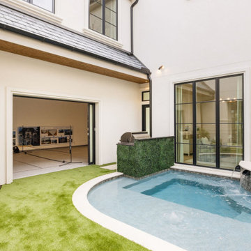 Modern Courtyard Pool with Indoor-Outdoor Living