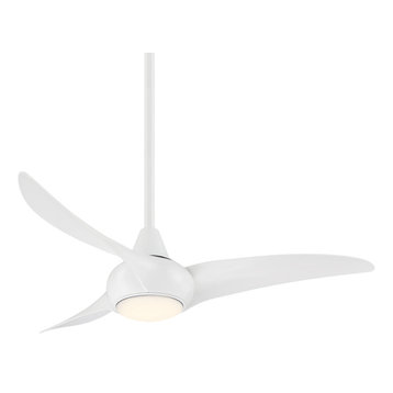 Minka Aire Light Wave LED Ceiling Fan With Remote Control, White