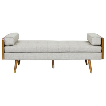 Tiltonsville Mid-Century Tufted Double End Chaise Lounge with Bolster Pillows