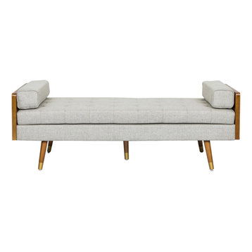 Tiltonsville Mid-Century Tufted Double End Chaise Lounge with Bolster Pillows