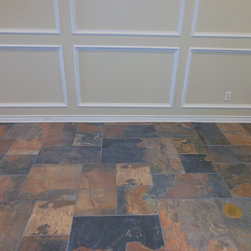 slate look tile random size pattern - Flooring