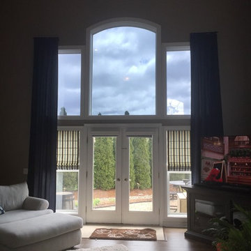 Drapery for Tall Windows & Roman Shades - Delaware, Ohio
