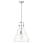 Innovations Lighting - Innovations Lighting 494-1S-SN-G592-14 Haverhill 1 Light 14" Pendant - Innovations Lighting 494-1S-SN-G592-14 Haverhill 1 Light 14 inch Pendant. Style: Industrial, Restoration-Vintage, Traditional. Collection: Haverhill. Material: Steel, Cast Brass, Glass. Metal Finish(Body): Brushed Satin Nickel. Metal Finish(Canopy/Backplate): Brushed Satin Nickel. Dimension(in): 19(H) x 14(W) x 14(Dia). Bulb: (1)60W Medium Base Vintage Bulb recommended(Not Included). Voltage: 120. Dimmable: Yes. Color Temperature: 2200. CRI: 99.9. Lumens: 220. Maximum Wattage Per Socket: 100. Min/Max Height(Fixture Height with Cord or Included Stems and Canopy)(in): 28/52. Wire/Cord: 10 Feet Of Wire. Sloped Ceiling Compatible: Yes. Glass Shade Description: Clear Haverhill. Shade Material: Glass. Glass or Metal Shade Color: Clear. Glass Type: Transparent . Shade Size Dimension(in): 14(Dia) x 15.75(H). Canopy Dimension(in): 4.75(Dia) x 1(H). UL and ETL Certification: Damp Location.