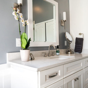 Master Bathroom Remodeled With Stand Alone Tub, Standing Shower & Big Cabinets