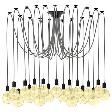 Grey And Black Large Chandelier