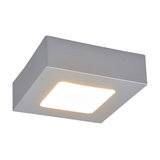 Square LED ceiling light Marlo in silver, IP44