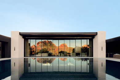 Minimalist one-story stone exterior home photo in Phoenix