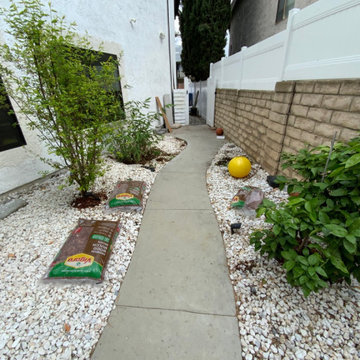 Before: Narrow Side Yard with Decorative Rock & Inefficient Layout | Winnetka, C