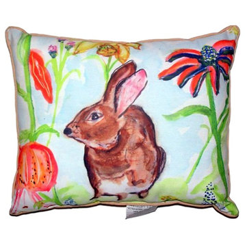 Brown Rabbit Left Large Indoor/Outdoor Pillow 16x20