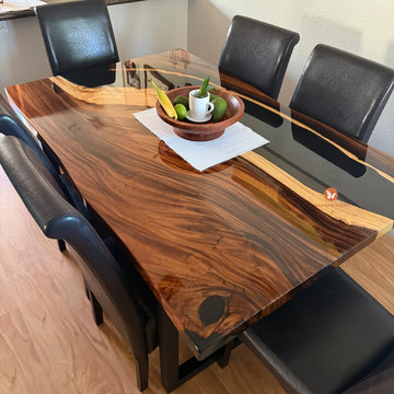 Design Focus: Live Edge Walnut Black Epoxy Table as an Organic Anchor