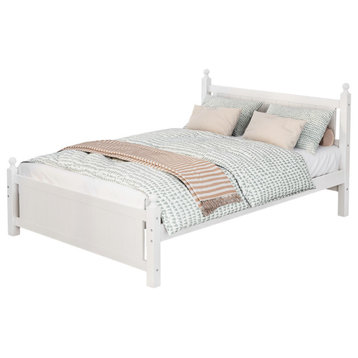 Gewnee Queen Size Solid Wood Platform Bed Frame, Full
