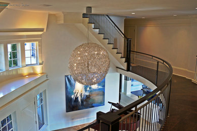 Example of a transitional staircase design in New York